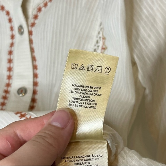 Anthropologie Holding Horses Iverie Embroidered Western Shirt XS Rodeo Prairie - Picture 9 of 9